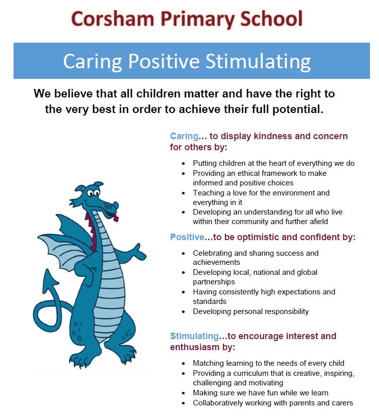 List of school values - Caring, Positive, Stimulating